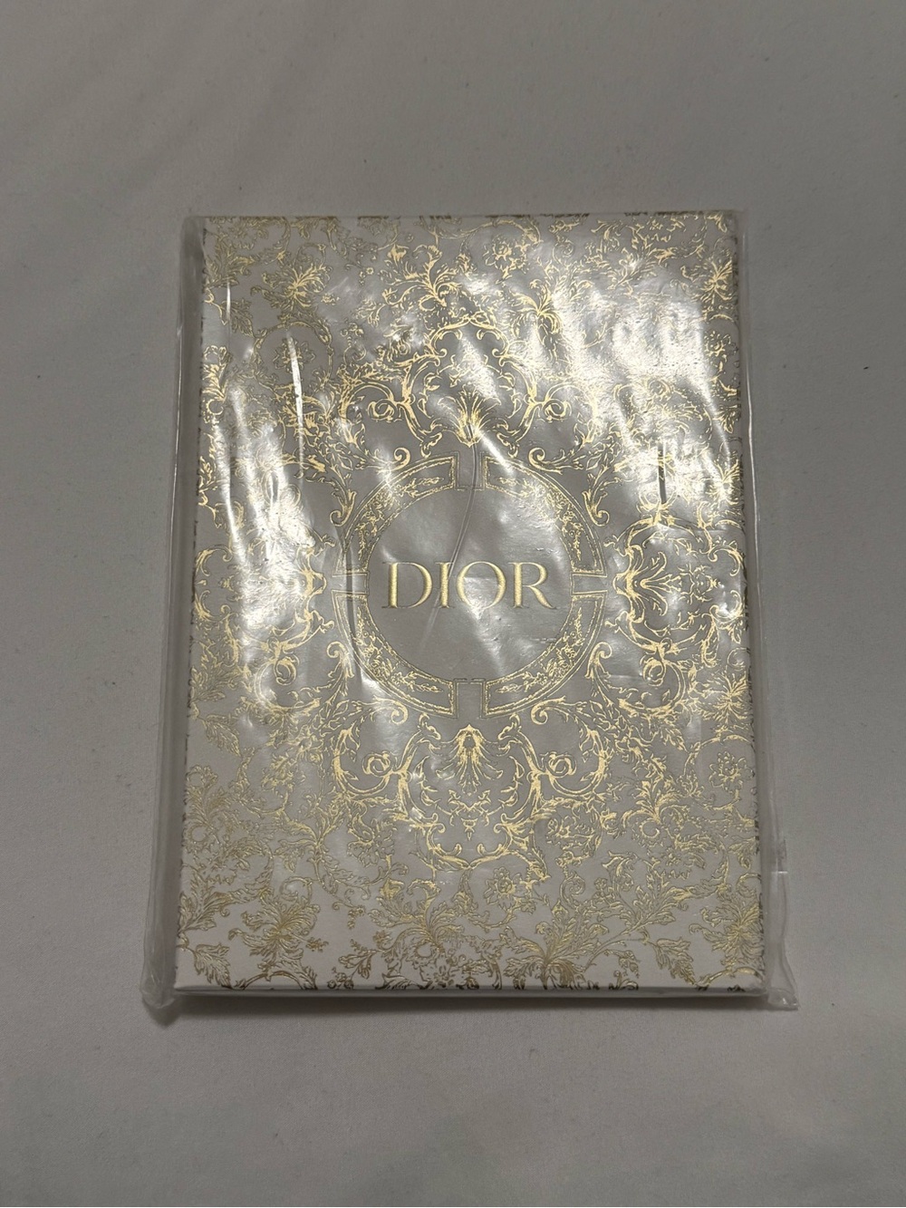 Dior White Notebook with Gold Foil Ornament